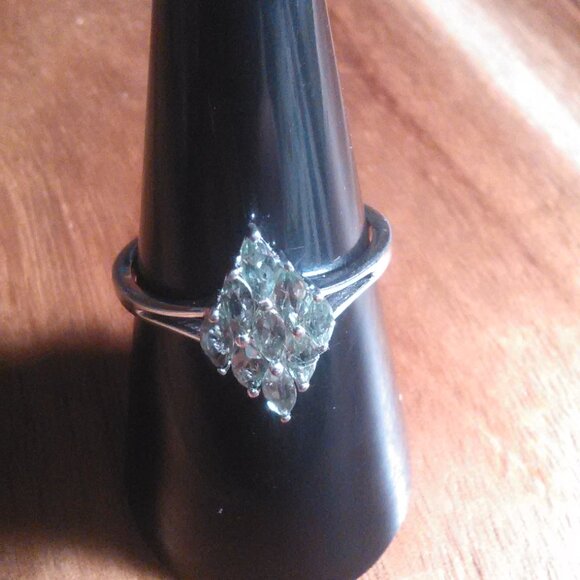 Malagasy Pine Apatite Sterling Silver Cluster Ring (Size 8) - Picture 8 of 13